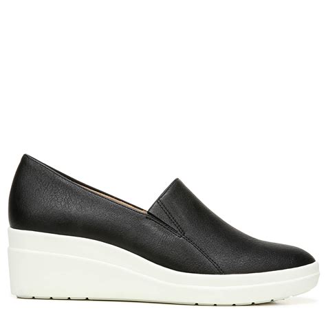 black wedge sneakers slip on.